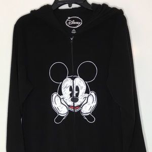 Disney One Piece Mickey Mouse Pajama Hoodie w/ears